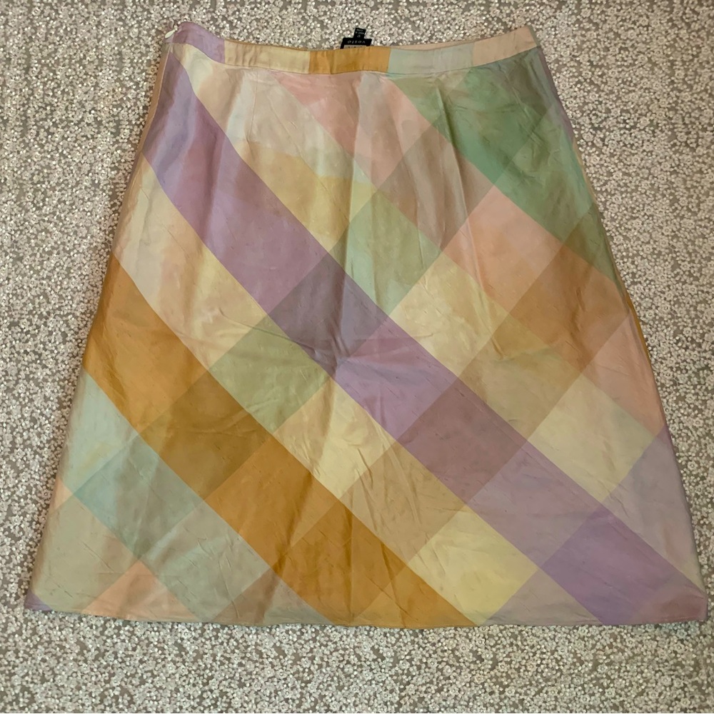 LE Veste Vintage Multicolor Pastel Plaid Women's Skirt